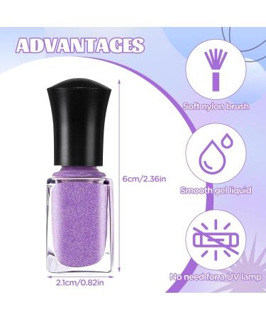 Glitter Nail Polish Long Lasting Quick Dry Nail Varnish Odorless Gel Based Formula Nail Varnish Set for DIY Nail Art Manicure-No Need Use UV Lamp Purple  - Buy Online on GoSupps.com