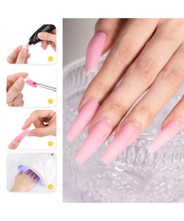 BURANO Poly Nail Gel - 60ml Pink Builder Gel for Easy Nail Extensions | Trendy Poly Extension Gel for Stunning Manicures - Buy Online on GoSupps.com