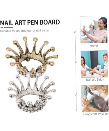 MAGICLULU Pen Nail Pen Holder liquid dappen dish nail art dish bowl nail liquid powder dish dotting pen holder powder dappen dish crystal holder Nail Art Pen Holder alloy crystal bowl Art 4x1.5cm As Shown 1 - Buy Online on GoSupps.com