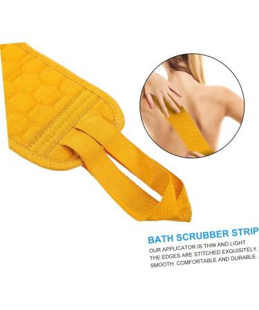 NOLITOY 2 Sets Exfoliating Back Scrubber - 3pcs Glove Pull Back Shower Towel & Loofah Sponge Belt - Mesh Bath Back Strip Yellow 85x9.5CM - International Shipping Available - Buy Online on GoSupps.com