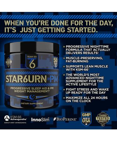T6 STAR6URN-PM Fat Burner & Sleep Aid with Green Coffee Bean & Garcinia Cambogia - 50 Veggie Caps - Buy Online on GoSupps.com