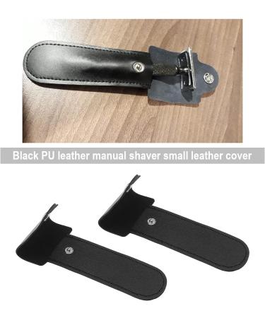 2-Pack PU Leather Razor Protective Covers - Portable Double-Edged Razor Case for Business Trips - Black 14x5.5 cm - Buy Online on GoSupps.com