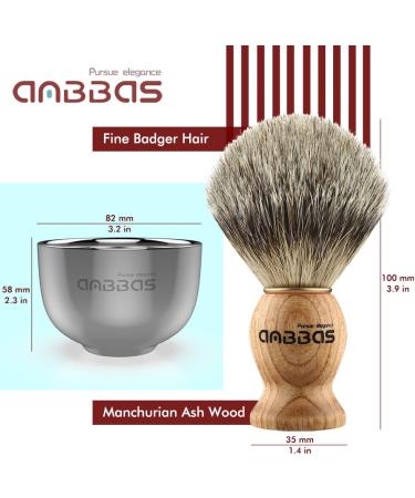 Anbbas Badger Hair Shaving Brush Set - Classic Wet Shaving Kit with Bowl & Holder | Perfect Men's Gift - Buy Online on GoSupps.com
