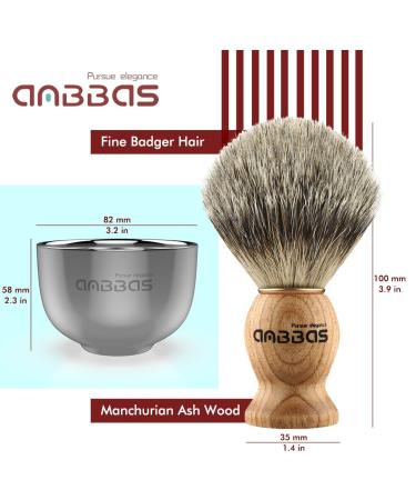 Anbbas Shaving Brush Set with Pure Badger Hair, Solid Wood Handle, Goat Milk Shaving Soap - Men's Grooming Kit - Buy Online on GoSupps.com