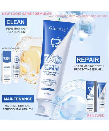 2Pack Hydroxyapatite Toothpastes for Enamel Protection and Tooth Strengthening Fluoride-Free Toothpaste for Sensitive Teeth Gentle Mint Fresh Breath for Oral Health - Buy Online on GoSupps.com