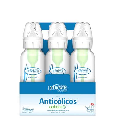 Dr. Brown's Natural Flow Anti-Colic Options+ Narrow Baby Bottles 8 oz/250 mL - 6 Pack with Level 1 Nipple, 0m+ - Balloon Animals Gift Set - Buy Online on GoSupps.com