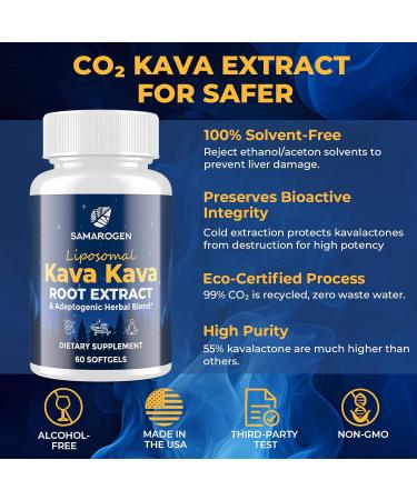 Kava Kava Capsules Root Extract Supplement Liposomal 55% Kavalactones with Ashwagandha Chamomile Lemon Balm Passionflower for Relax & Good Sleep (60 Softgels) 60 Count (Pack of 1) - Buy Online on GoSupps.com