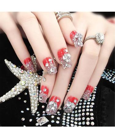 1600 pieces of Glitter Rhinestones for Nails Transparent Crystal and Diamond Crystal AB Nail Art Decorations with 1 Tweezer (6 Sizes) (1600 Pieces) - Buy Online on GoSupps.com