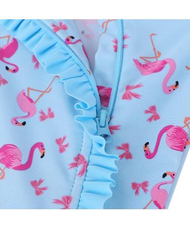 HUAANIUE Baby Girls Short Sleeve One Piece Swimsuit | UPF 50+ Sun Protection | 0-6 Months Light Blue Swimwear - Buy Online on GoSupps.com