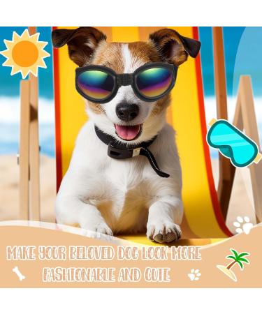 Dog Goggles Dog Sunglasses Adjustable Strap for Waterproof Windproof UV Protection Sunglasses for Dog for Go out Travel Skiing Swim (Black) - Buy Online on GoSupps.com