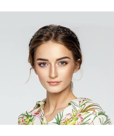 Lurrose Shark Tooth Optics Hair Ties Set - 2 Non-Slip Plastic Bands for Women & Girls (Black & Brown) | Stylish Hair Accessories - Buy Online on GoSupps.com