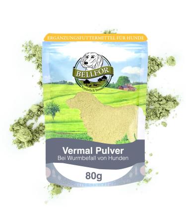 Verol powder of Bellfor with coconut flour and pumpkin seeds - 80 g.Natural prevention means against worm infestation dog in animals supports intestinal health and immune system without forming resistance. - Buy Online on GoSupps.com