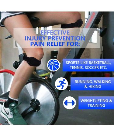 EMICUTE Patellar Tendon Knee Strap - Adjustable Brace for Knee Pain Relief | Support for Weightlifting, Running & Workouts - Black - Buy Online on GoSupps.com