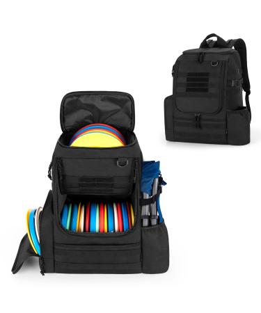 DSLEAF Disc Golf Bag with 24-26 Discs Capacity Disc Golf Backpack with Two Sidewall Supports and Molle Webbing for Beginner Hobbyist Adults and Teenagers