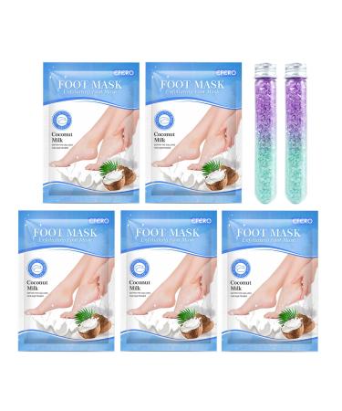 Foot mask 5 pairs of rose foot peeling mask 2 swimming salt cornea remove foot mask foot mask socks moisturizing ends for dry and cracked feet foot spa for men and women #5 - Buy Online on GoSupps.com