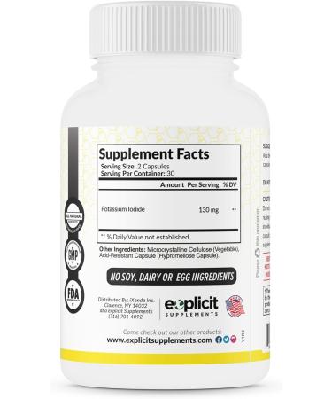 Potassium Iodide 130mg - 30 Servings for Thyroid Support & Defense - Buy Online on GoSupps.com