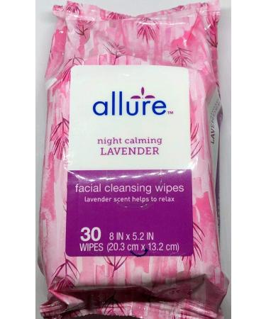Allure Night Calming Facial Cleansing Wipes 30ct (Lavender)