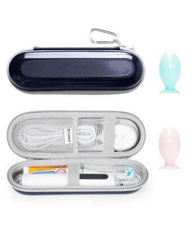 Toothbrush Travel Case with 2 Toothbrush Head Cover Caps for Oral-B/Oral-B Pro/Philips Sonicare Electric Toothbrush Keeps Toothbrush Fresh and Clean Portable Waterproof Travel Organizer Set Blue Case and 2 Caps