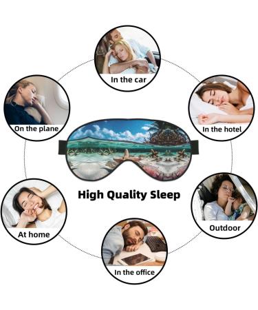 Buy Starfish & Coral Beach Print Unisex Sleep Eye Mask | Soft Comfort Travel Eye Shade for Yoga & Shift Work - Buy Online on GoSupps.com
