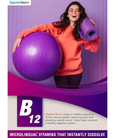 Superior Source Women's B Complex MicroLingual Tablets 60 Ct - B12 (1000 mcg) + B Vitamins for Stress, Heart & Immune Support - Non-GMO - Buy Online on GoSupps.com
