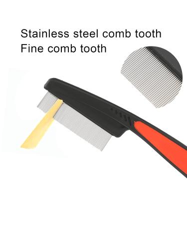 Premium Stainless Steel Lice Comb for Head Lice Removal - Fine Tooth Nit & Flea Comb for Dogs and Cats Non-Slip Grip - Buy Online on GoSupps.com