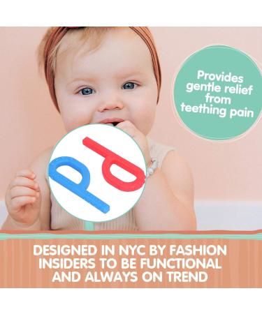2pcs P Shape Silicone Teething Toy for 3 Month Babies - Sensory Chew Tube (Type 1) - Buy Online on GoSupps.com