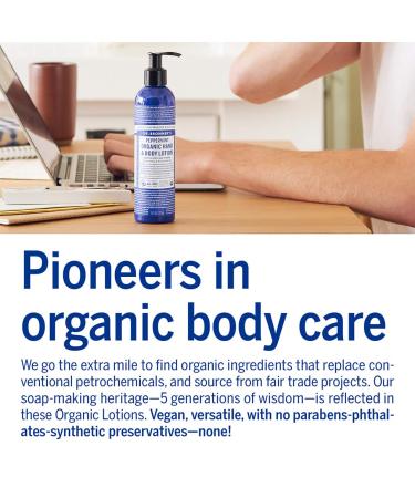 Dr. Bronner's Organic Peppermint Lotion 8oz - Certified Organic Body Moisturizer for Hands, Face, and Body - Vegan & Non-GMO - Hydrating and Nourishing Formula - Buy Online on GoSupps.com