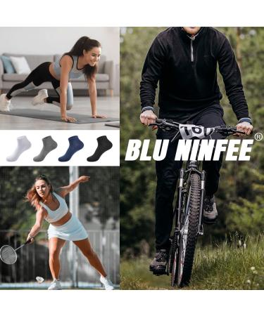 Blu Ninfee Sneaker Socks for Men & Women - 10 Pairs Breathable Short Sports Socks Cotton Running Socks Unisex Sizes 39-42 in Black & Grey - Buy Online on GoSupps.com