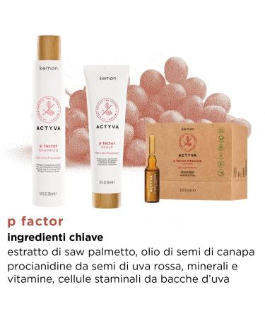 Kemon - Actyva P Factor Intensive 3-Step Treatment System to Prevent Hair Loss 4-Product Kit - 544 ml - Buy Online on GoSupps.com