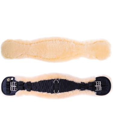 Merauno Lambwolle Konturgurt - Anatomically Shaped Merino Wool Dressage Belt | Slip-Resistant Short Saddle Belt (70cm) - Nature Black Brown Anthracite - Buy Online on GoSupps.com