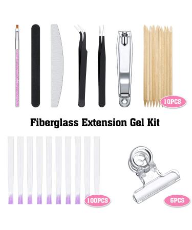 Fiber Nails Extension Kit - 122 Pieces | Nail Fiberglass Set for Quick Extension & Shaping | False Nails Manicure Salon Tool - Buy Online on GoSupps.com