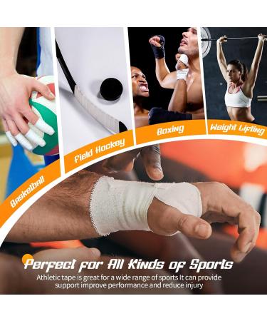 White Athletic Sports Tape 3 Pack - 1.5in x 45ft | Easy to Tear No Sticky Residue | Ideal for Climbing & Boxing - Buy Online on GoSupps.com
