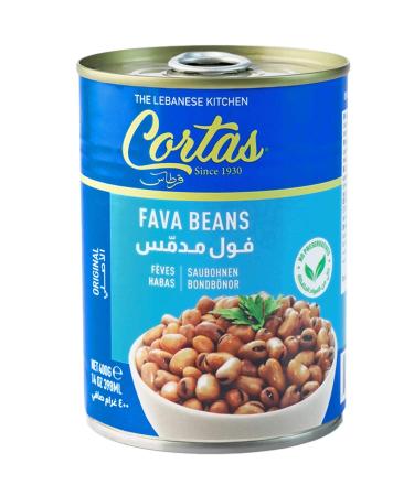 Cortas Fava Beans 14oz (6 PACK) - RTE Cooked Foul Medammas (Original Plain) - Buy Online on GoSupps.com