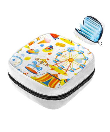 GIAPB Sanitary Napkin Storage Bag Period Bag Tampon Bag Makeup Bag Pad Pouch Cartoon Art Pattern Color2397