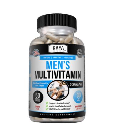 Kaya Naturals Multivitamin for Men - Men's Prostate Multivitamin - Multi Mineral Daily Supplement - Pills for Men - Supports Healthy Prostate - Vitaminas para Hombres - 60 Veggie Capsules 60 Count (Pack of 1)