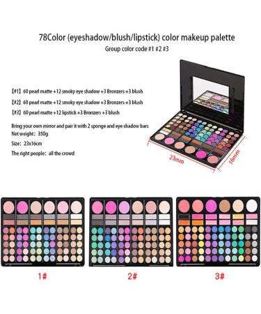 FantasyDay 78 Couleurs Palette de Maquillage Kit Coffret Maquillage Femme avec 60 Couleurs Shimmer Matte Ultra Pigment Ombre paupi res Cosm tique Set 12 Rouge L vres 3 Correcteurs 3 Fard Joues 78 colors#3 - Buy Online on GoSupps.com