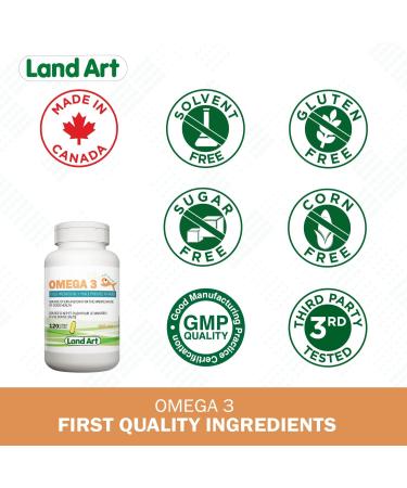 Omega-3 Supplement 120 Mini Soft Gels 150mg EAP + DHA for Kids and Adults non-GMO Gluten Free - Made in Canada - Buy Online on GoSupps.com