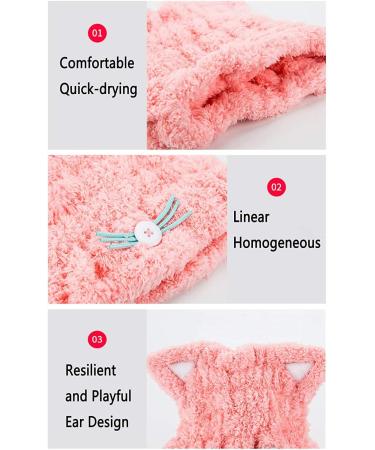 Kids Microfiber Hair Towel Wrap with Cute Ears Cap - Quick Drying & Absorbent | Blue & Pink - Buy Online on GoSupps.com