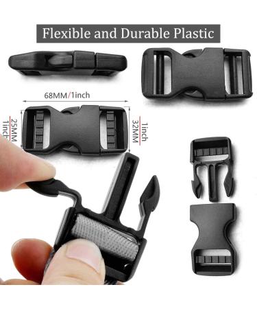 4 Pack Black Side Release Buckle & 8 PCS Tri-glide Slide Clip Set for 1 inch Webbing - Heavy Duty Plastic Replacement Buckles for Backpack Straps, Boat Covers, Dog Collars - Dual Adjustable Buttons - No Sewing Required - Buy Online on GoSupps.com