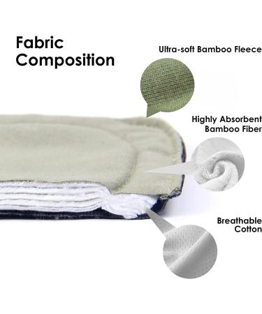 Wegreeco 6 Pcs Reusable Menstrual Pads - Ultra Absorbent Bamboo Fleece Cloth Pads for Period - Nonslip Panty Liners + Wet Bag - Mustard Yellow Grey Beige - Medium (Pack of 6) - Buy Online on GoSupps.com