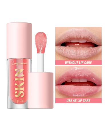 BANGFENG Hydrating Lip Oil - Plumping Tinted Gloss for Long Lasting Moisture - Strawberry Pink - Buy Online on GoSupps.com