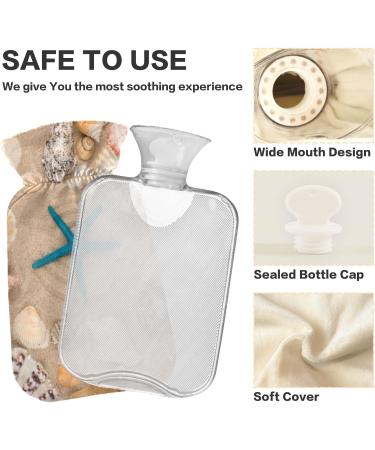Sea Shells Hot Water Bottle with Cover | 1L Small Pain Relief Bag | BPA-Free for Hands & Feet - Buy Online on GoSupps.com