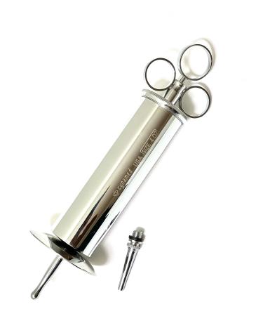 CynaMed -Premium Ear Wax Removal Syringe 8 OZ 6 OZ 4OZ 3 OZ - Brass with Chrome Finish Ideal for Household EMT Firefighter Police Medical Student School and Hobby (4 OZ)