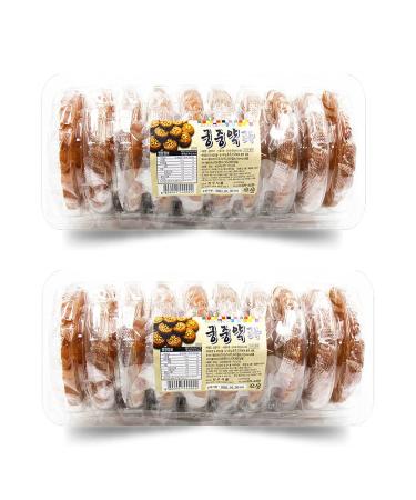 Korean Traditional Snacks Honey Sweet Yak Gwa Cookies 2 Pack (Total 16 PCS) Individual Wrapped Premium Dessert Waffle Chewy Crackers Asian Food YakGwa Gift Treats for Kids Adult Senior