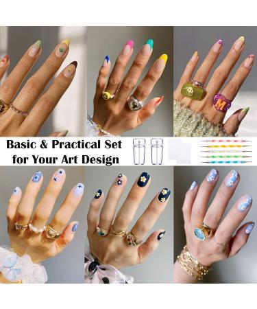 Clear Silicone Jelly Stamper Nail Dotting Pen & Scraper Set for French Tip Nail Art Manicure - Buy Online on GoSupps.com