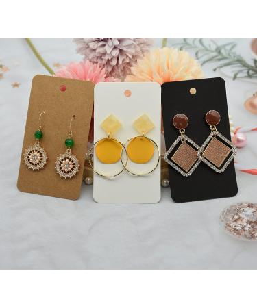 Twavang Earring Card Holder Set - 100 Kraft Paper Display Cards, 100 Clear Earring Backs, 100 Self Adhesive Bags - Brown 3.5 x 2 - Ideal for Jewelry Display - Buy Online on GoSupps.com