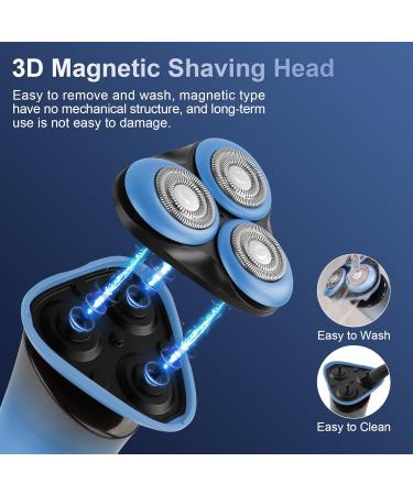 Men's Electric Razor - SOPPY Cordless Shaver with 360 Magnetic Head Rechargeable Wet/Dry IPX7 Waterproof - Perfect Gift for Husband or Dad - Buy Online on GoSupps.com
