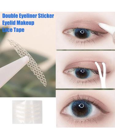 360PCS Double Eyelid Tape Lace Eyelid Lifter Tape Roll Lace Mesh S Shape Water Adhesive Eyelid Stickers for Droopy Uneven - Buy Online on GoSupps.com
