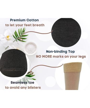 Premium Cotton Diabetic Dress Socks for Men - Super Soft & Extra Comfortable Dark Colors - Over the Calf 10-13 - Buy Online on GoSupps.com
