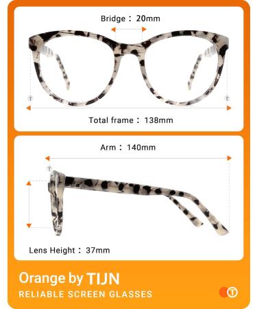TIJN Oversized Blue Light Glasses for Men & Women | Anti Eyestrain Tortoise Shell Gaming & Computer Glasses - Large Frame Blue Blocker - Buy Online on GoSupps.com